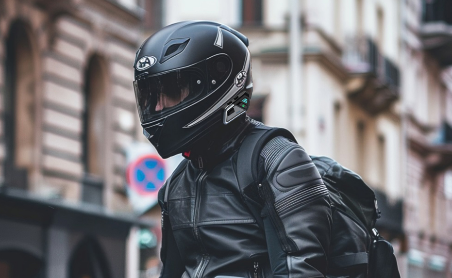 SCSETC motorcycle intercom paired with Sena and Cardo helmets